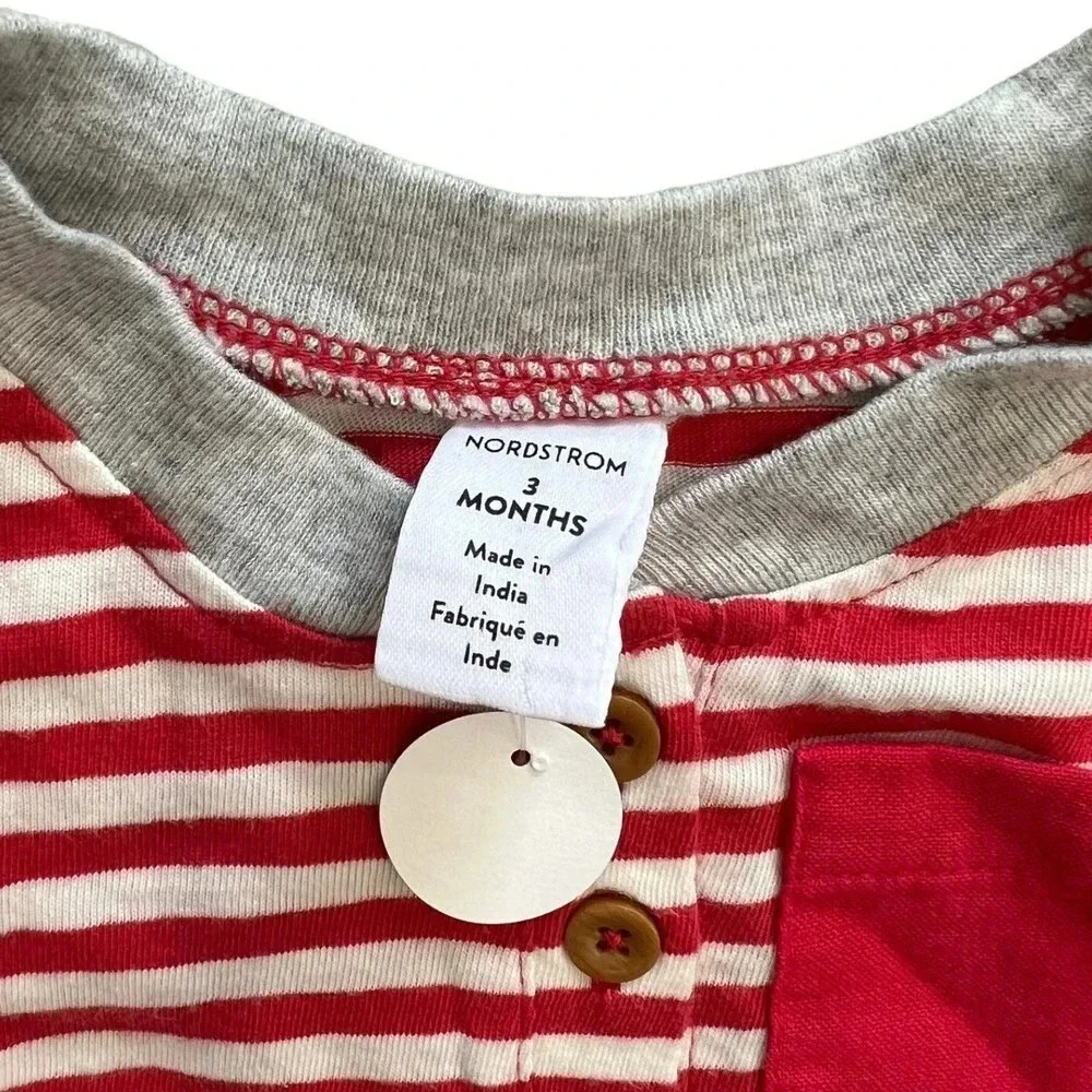 Nordstrom Red Striped Boys Short Set 3 months